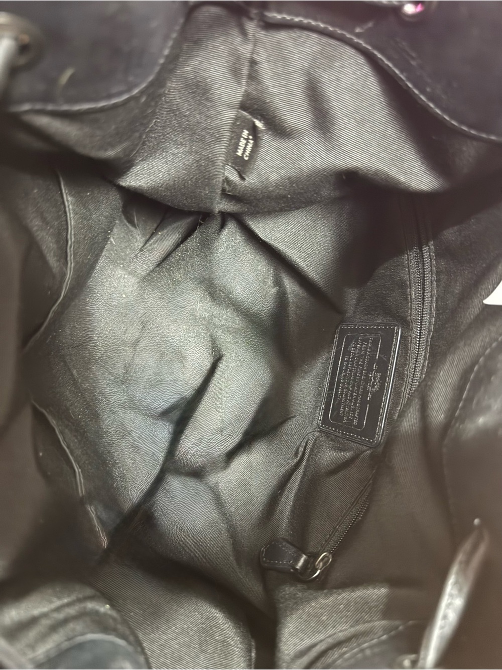 Coach F35928 Black Python Embossed Leather Drawstring Bucket Bag - Picture 8 of 16